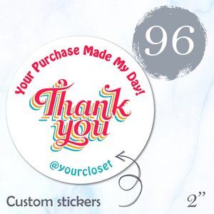 96 Thank You Stickers